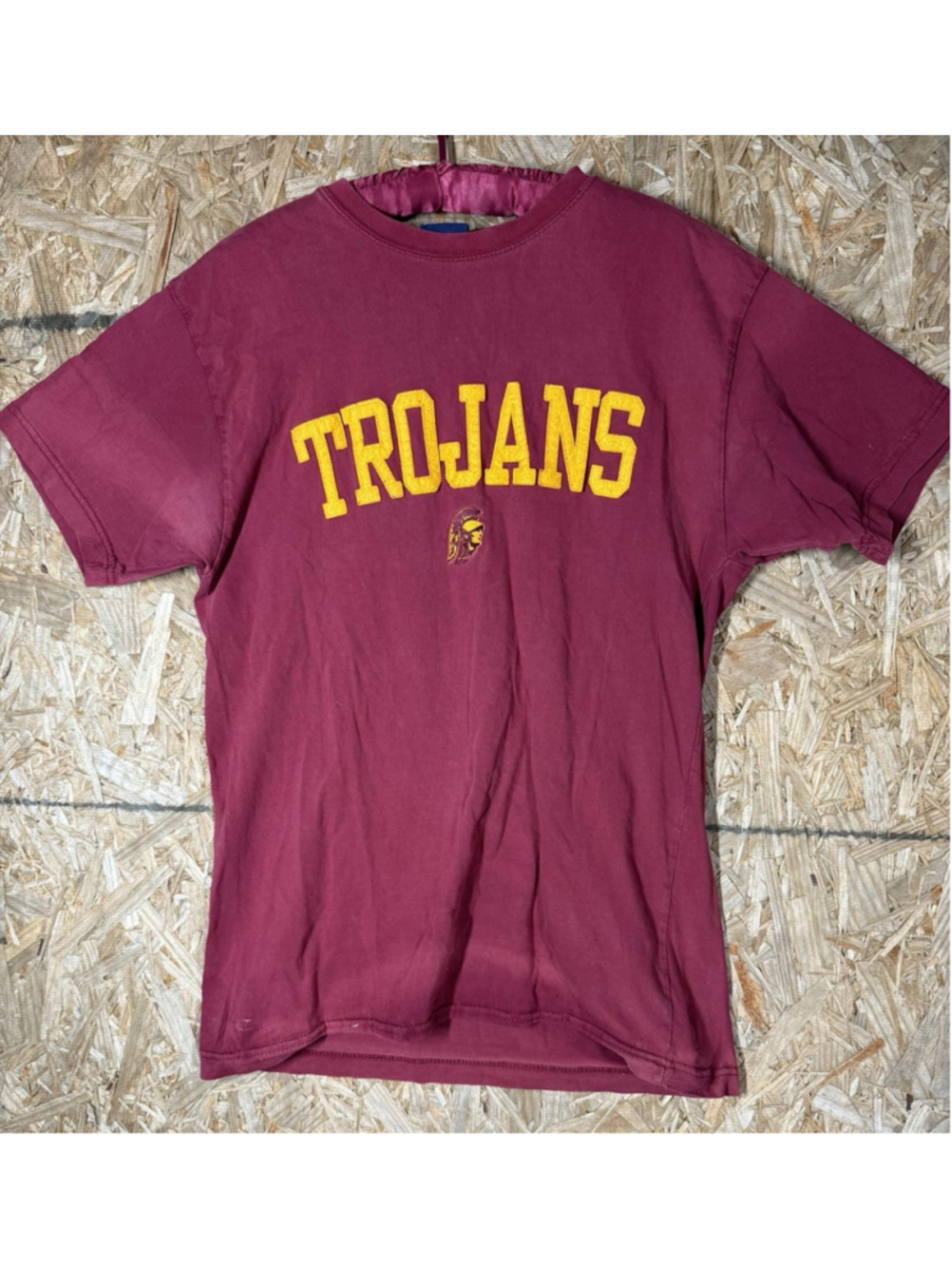 Vintage USC Trojans T Shirt AS Sports Faded FELT Applique Distressed Embroidered